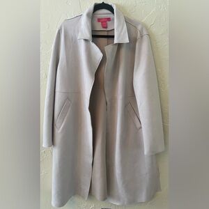 Catherine Malandrino Cream colored-faux sued Coat